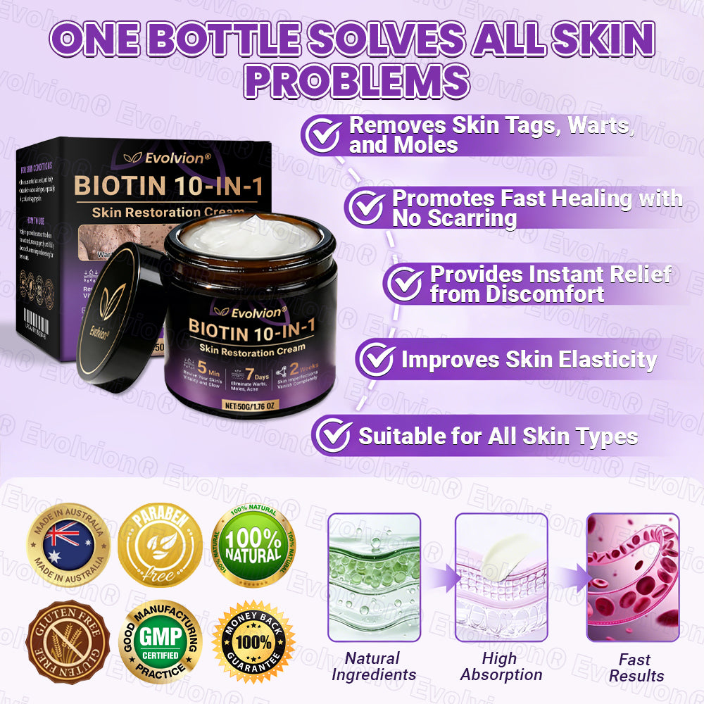 Made and Shipped from Australia ✨Evolvion® Biotin 10-in-1 Skin Restoration Cream🌻