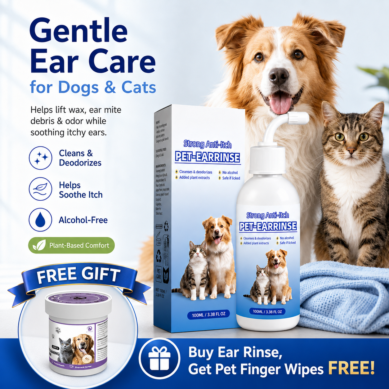 👩‍⚕️Celsiora® Pet Ear Cleansing Solution✅ FDA Approved