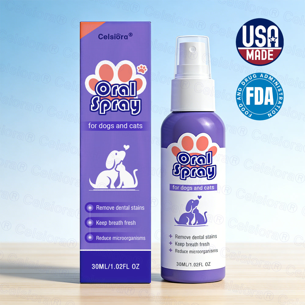 Celsiora® Pet Oral Spray ✅ Freshen Breath, Remove Tartar & Promote gum regeneration, stabilize teeth 🦷🦷