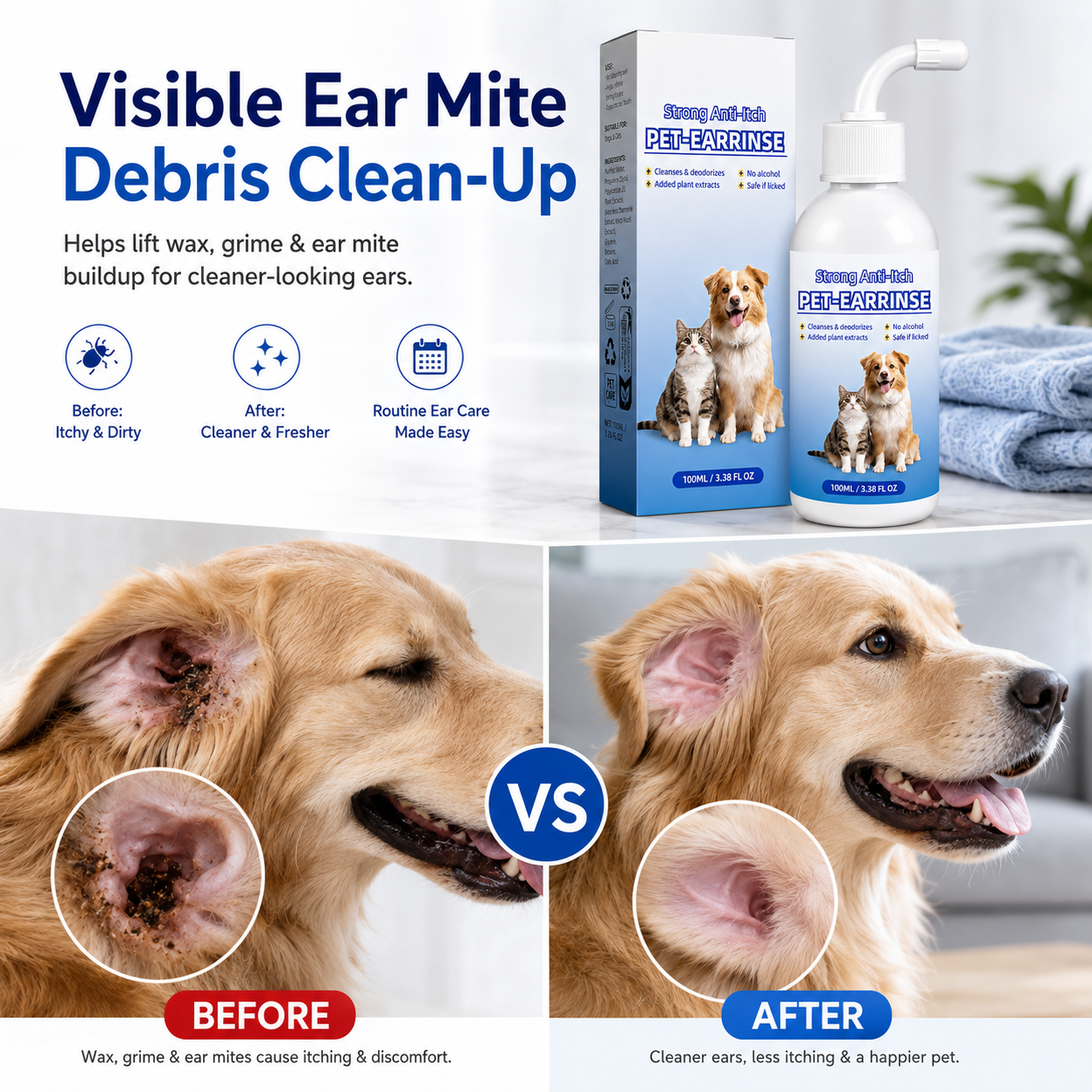 👩‍⚕️Celsiora® Pet Ear Cleansing Solution✅ FDA Approved