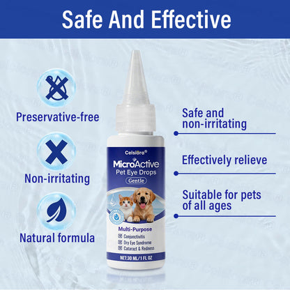 👩‍⚕️Celsiora® MicroActive Pet Eye Drops ✅Relieves Conjunctivitis, Dry Eyes, Cataracts🍀