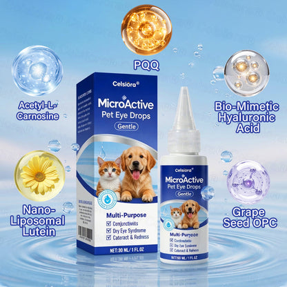 👩‍⚕️Celsiora® MicroActive Pet Eye Drops ✅Relieves Conjunctivitis, Dry Eyes, Cataracts🍀