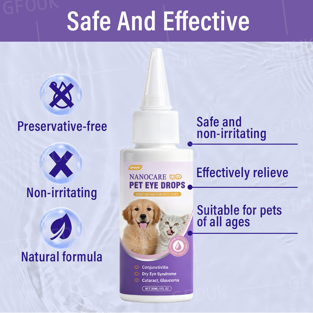 👩‍⚕️GFOUK® NanoCare Pet Eye Drops ☑️ Relieves Conjunctivitis, Dry Eyes, Cataracts, and Keratitis😺