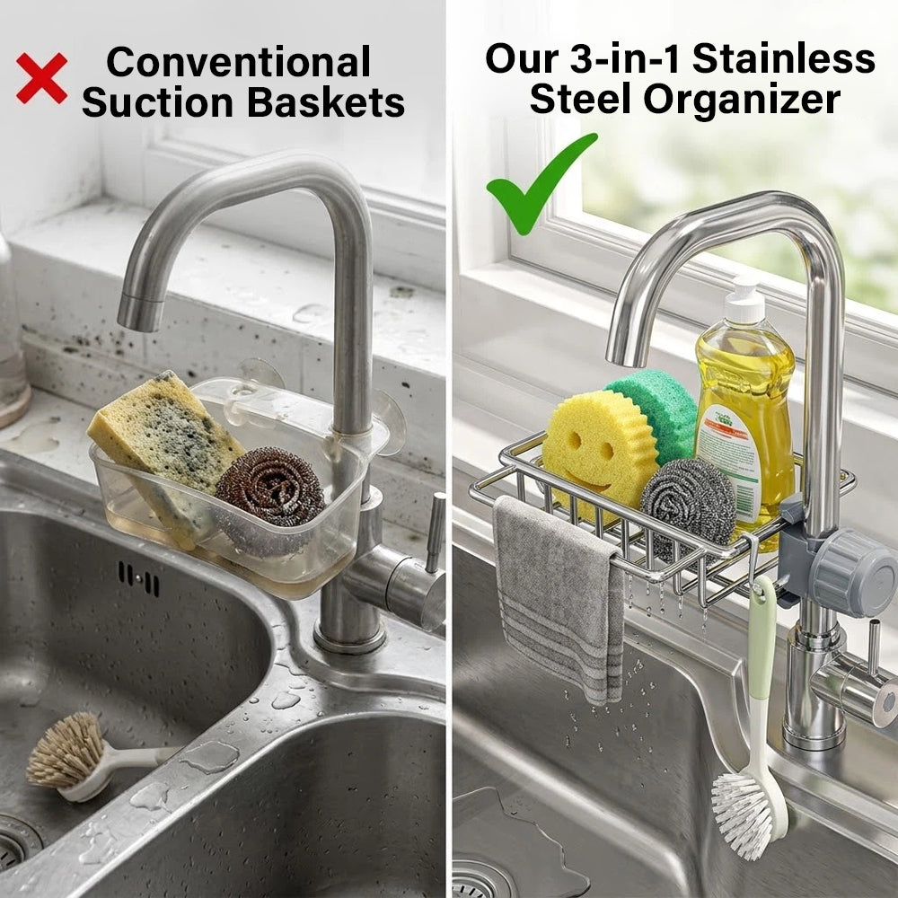 Lovyanocosh® 3-in-1 Kitchen Faucet Organizer Rack