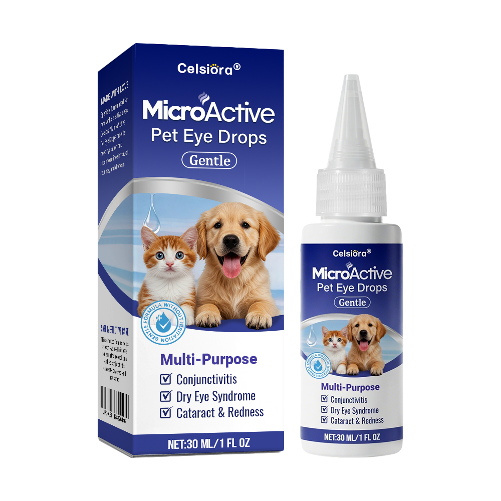 👩‍⚕️Celsiora® MicroActive Pet Eye Drops ✅Relieves Conjunctivitis, Dry Eyes, Cataracts🍀
