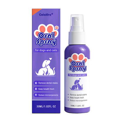 Celsiora® Pet Oral Spray ✅ Freshen Breath, Remove Tartar & Promote gum regeneration, stabilize teeth 🦷🦷